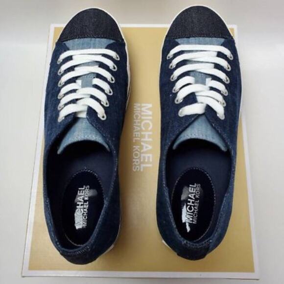 Michael Kors Ronnie Denim Platform Low Top Sneaker Size 9.5 - Picture 4 of 12